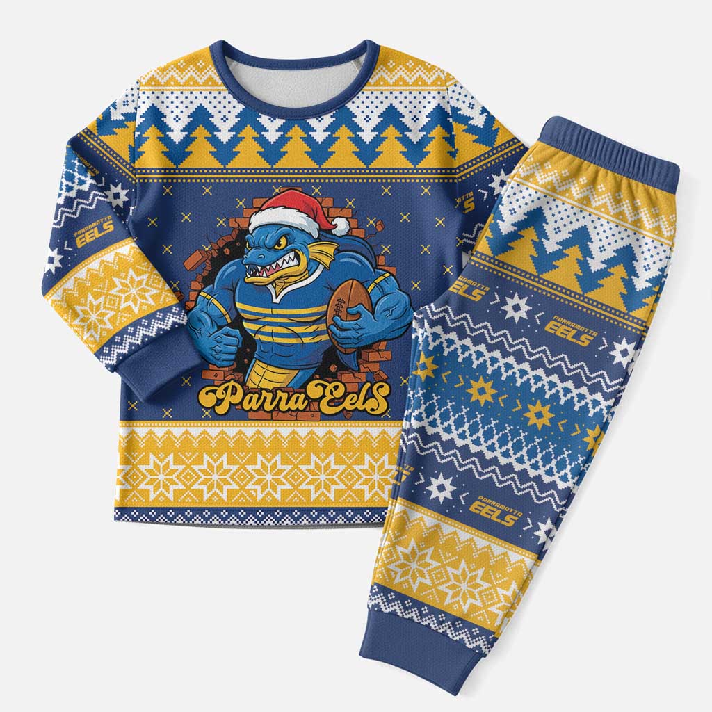Parramatta Angry Eels Personalized Christmas Pajama Set Christmas Rugby League Spirit - Aussie Hoodie