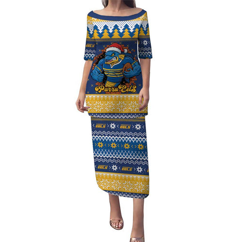 Parramatta Angry Eels Personalized Puletasi Christmas Rugby League Spirit - Aussie Hoodie