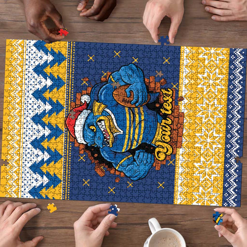 Parramatta Angry Eels Personalized Puzzle Christmas Rugby League Spirit - Aussie Hoodie