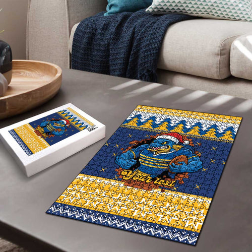 Parramatta Angry Eels Personalized Puzzle Christmas Rugby League Spirit - Aussie Hoodie