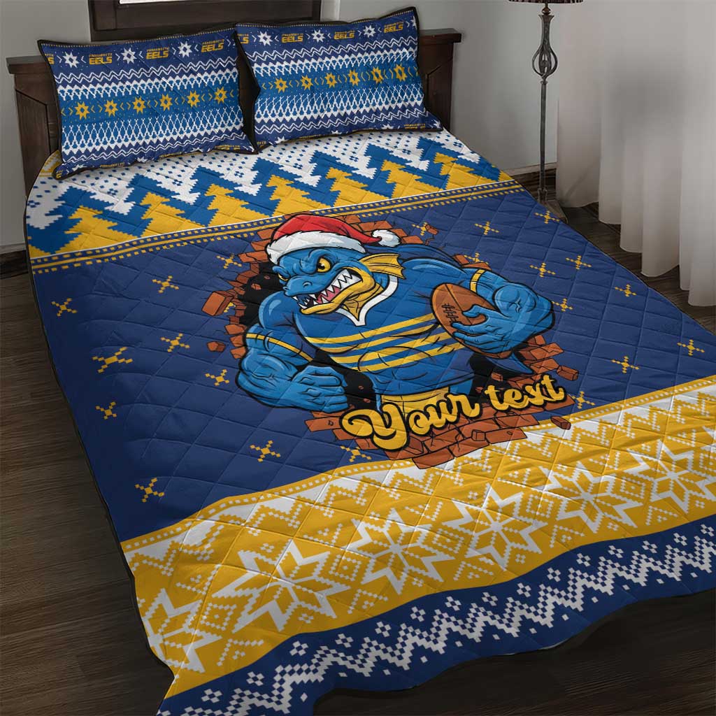 Parramatta Angry Eels Personalized Quilt Bed Set Christmas Rugby League Spirit - Aussie Hoodie