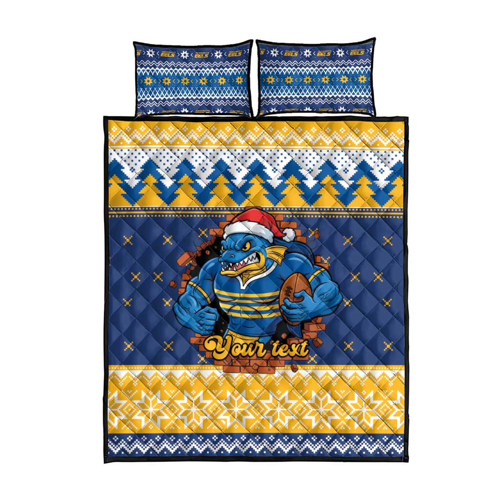 Parramatta Angry Eels Personalized Quilt Bed Set Christmas Rugby League Spirit - Aussie Hoodie