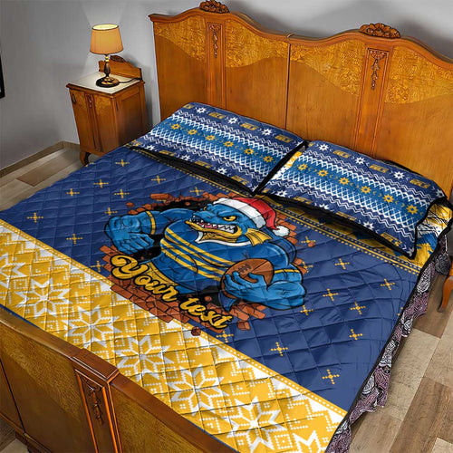 Parramatta Angry Eels Personalized Quilt Bed Set Christmas Rugby League Spirit - Aussie Hoodie