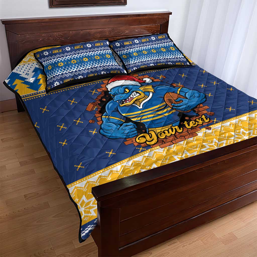 Parramatta Angry Eels Personalized Quilt Bed Set Christmas Rugby League Spirit - Aussie Hoodie