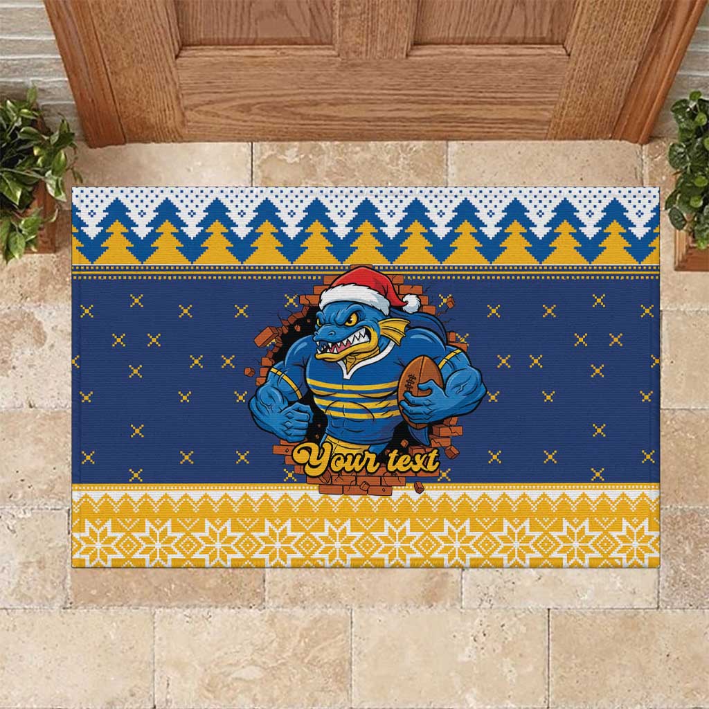 Parramatta Angry Eels Personalized Rubber Doormat Christmas Rugby League Spirit - Aussie Hoodie