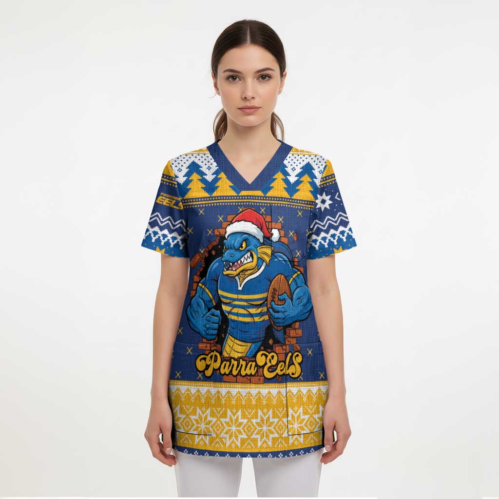 Parramatta Angry Eels Personalized Scrub Top Christmas Rugby League Spirit - Aussie Hoodie