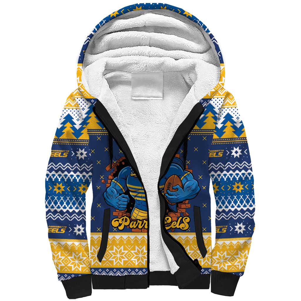 Parramatta Angry Eels Personalized Sherpa Hoodie Christmas Rugby League Spirit - Aussie Hoodie