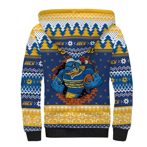 Parramatta Angry Eels Personalized Sherpa Hoodie Christmas Rugby League Spirit - Aussie Hoodie