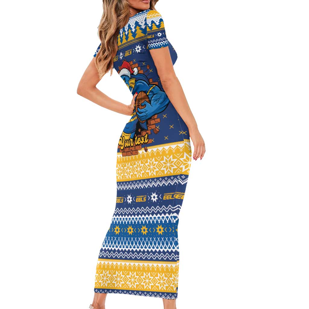 Parramatta Angry Eels Personalized Short Sleeve Bodycon Dress Christmas Rugby League Spirit - Aussie Hoodie