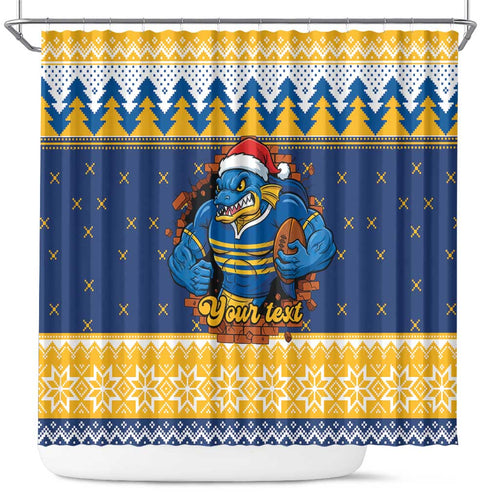 Parramatta Angry Eels Personalized Shower Curtain Christmas Rugby League Spirit - Aussie Hoodie