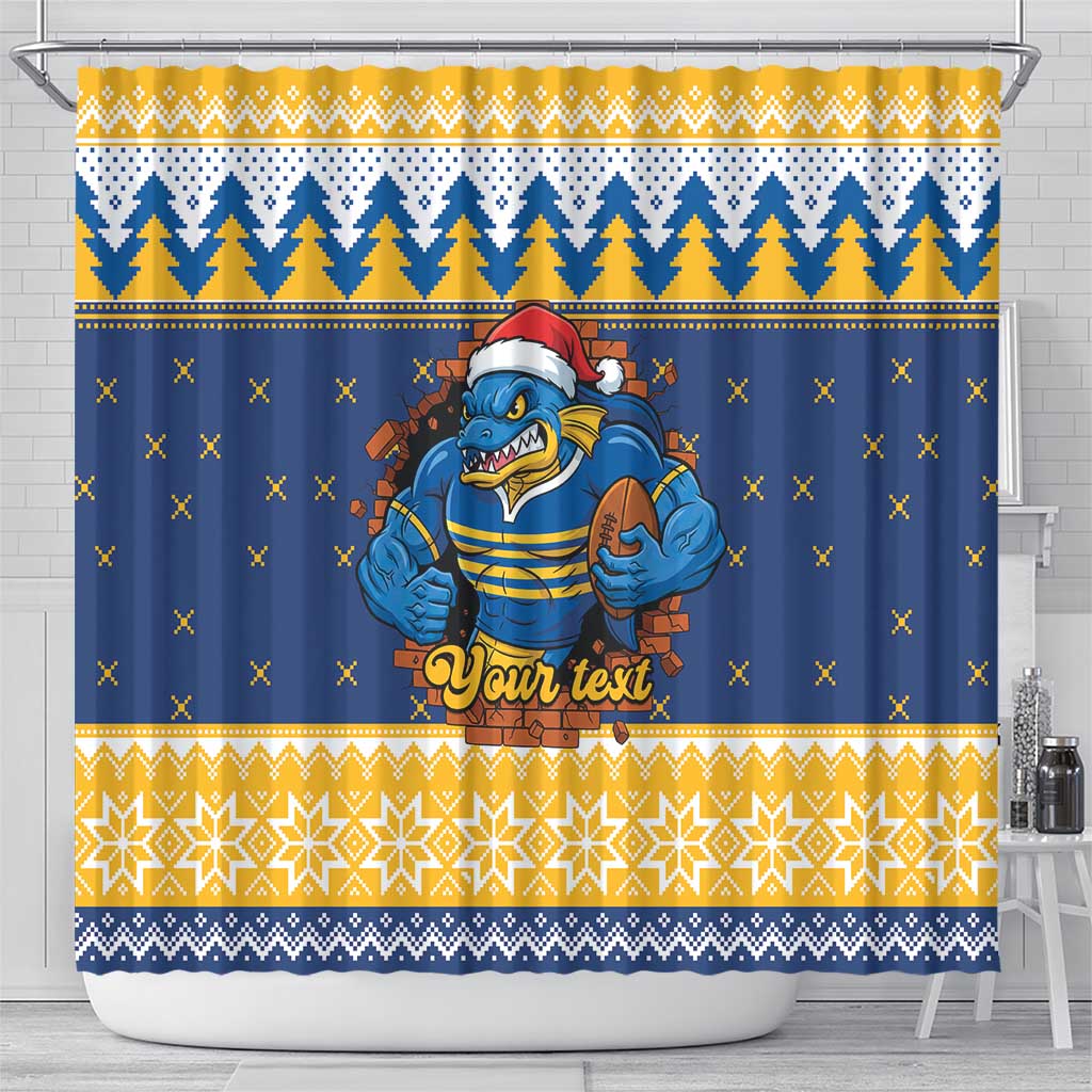 Parramatta Angry Eels Personalized Shower Curtain Christmas Rugby League Spirit - Aussie Hoodie
