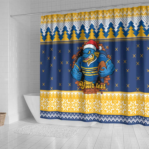 Parramatta Angry Eels Personalized Shower Curtain Christmas Rugby League Spirit - Aussie Hoodie