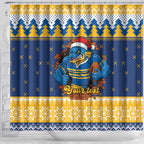 Parramatta Angry Eels Personalized Shower Curtain Christmas Rugby League Spirit - Aussie Hoodie