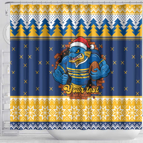 Parramatta Angry Eels Personalized Shower Curtain Christmas Rugby League Spirit - Aussie Hoodie