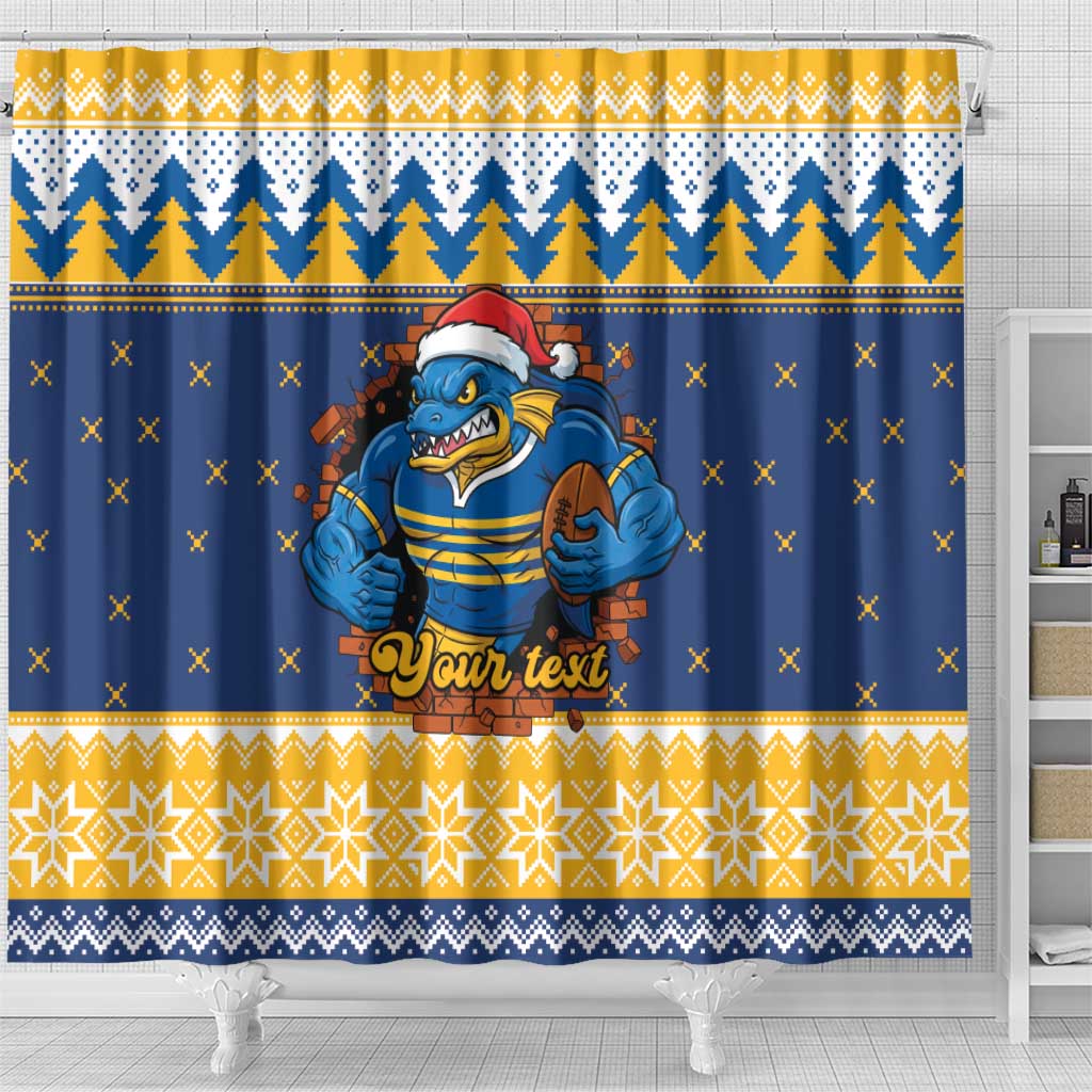 Parramatta Angry Eels Personalized Shower Curtain Christmas Rugby League Spirit - Aussie Hoodie