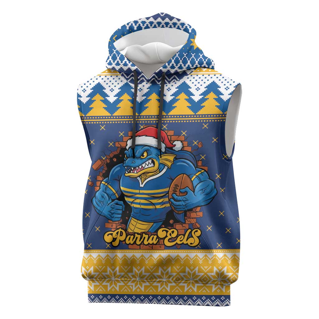 Parramatta Angry Eels Personalized Sleeveless Hoodie Christmas Rugby League Spirit - Aussie Hoodie