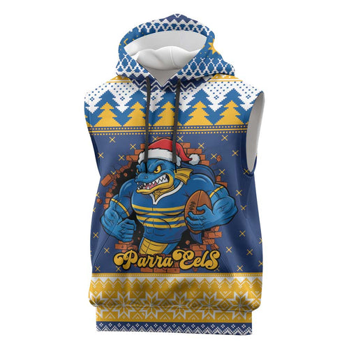 Parramatta Angry Eels Personalized Sleeveless Hoodie Christmas Rugby League Spirit - Aussie Hoodie