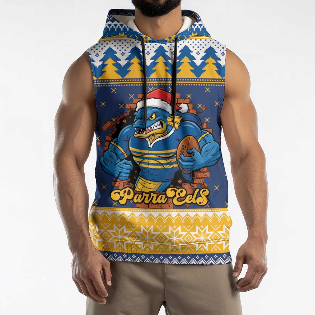 Parramatta Angry Eels Personalized Sleeveless Hoodie Christmas Rugby League Spirit - Aussie Hoodie