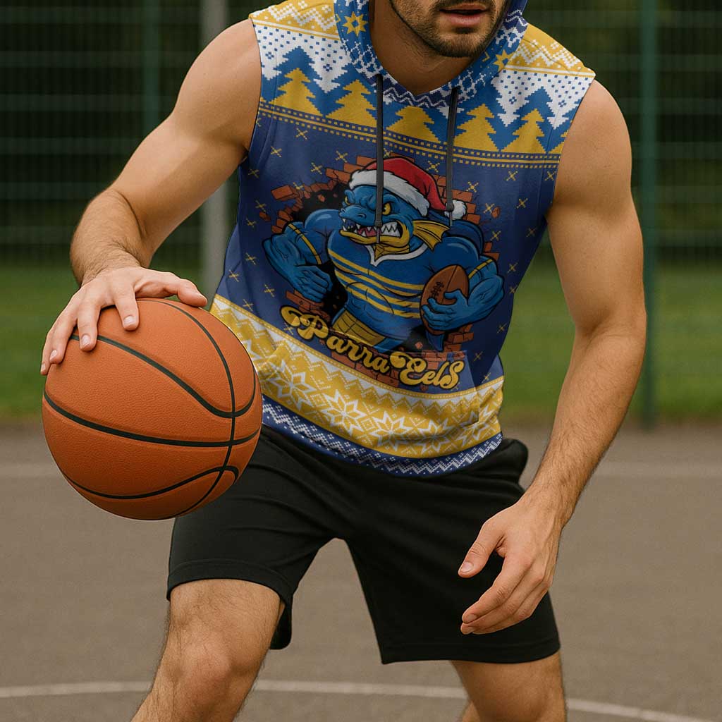 Parramatta Angry Eels Personalized Sleeveless Hoodie Christmas Rugby League Spirit - Aussie Hoodie