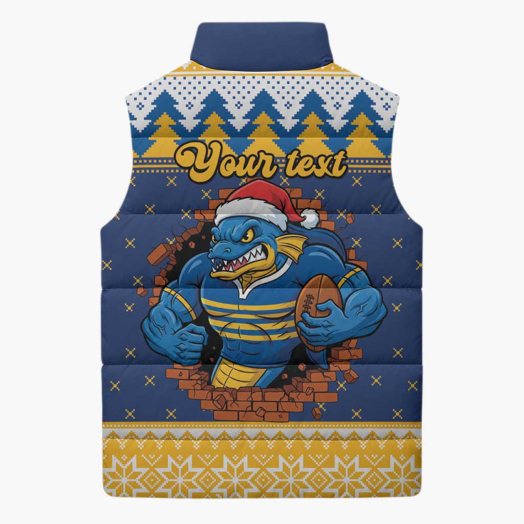 Parramatta Angry Eels Personalized Sleeveless Puffer Jacket Christmas Rugby League Spirit - Aussie Hoodie