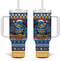 Parramatta Angry Eels Personalized Tumbler With Handle Christmas Rugby League Spirit - Aussie Hoodie