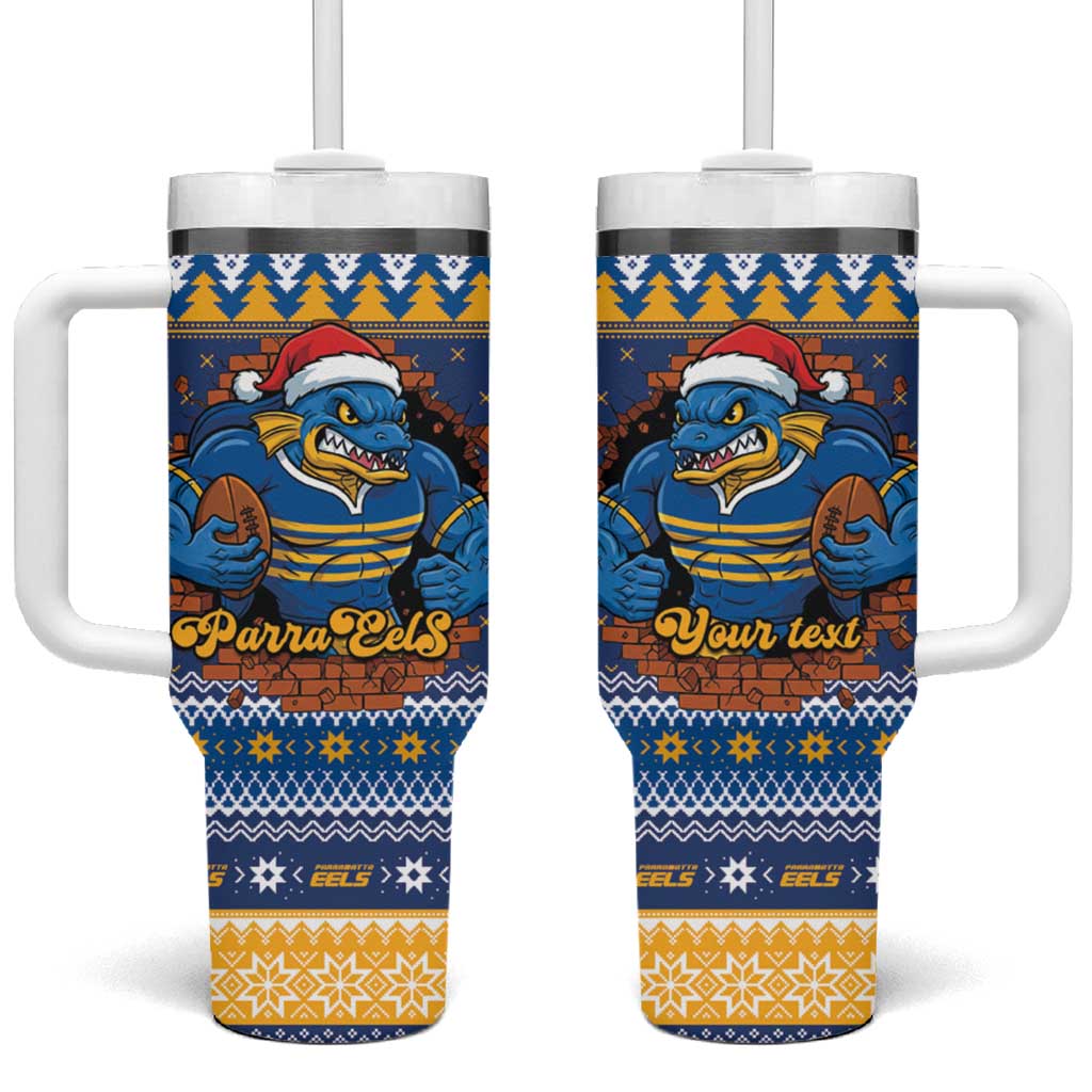 Parramatta Angry Eels Personalized Tumbler With Handle Christmas Rugby League Spirit - Aussie Hoodie