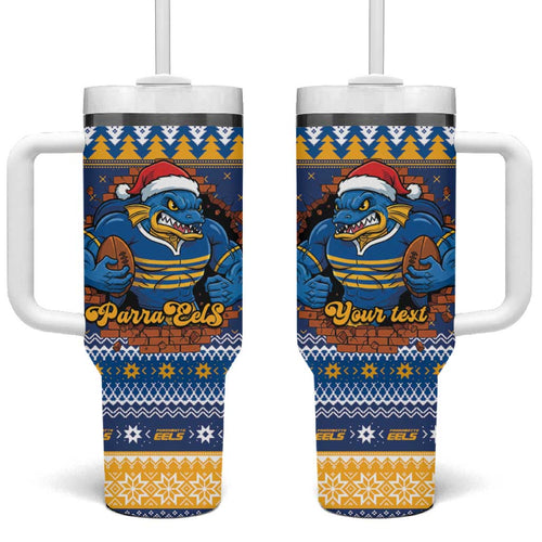 Parramatta Angry Eels Personalized Tumbler With Handle Christmas Rugby League Spirit - Aussie Hoodie