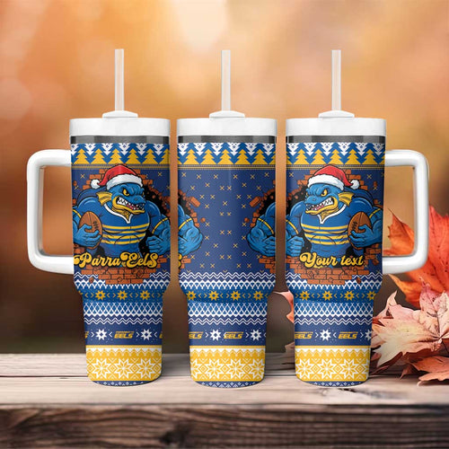 Parramatta Angry Eels Personalized Tumbler With Handle Christmas Rugby League Spirit - Aussie Hoodie