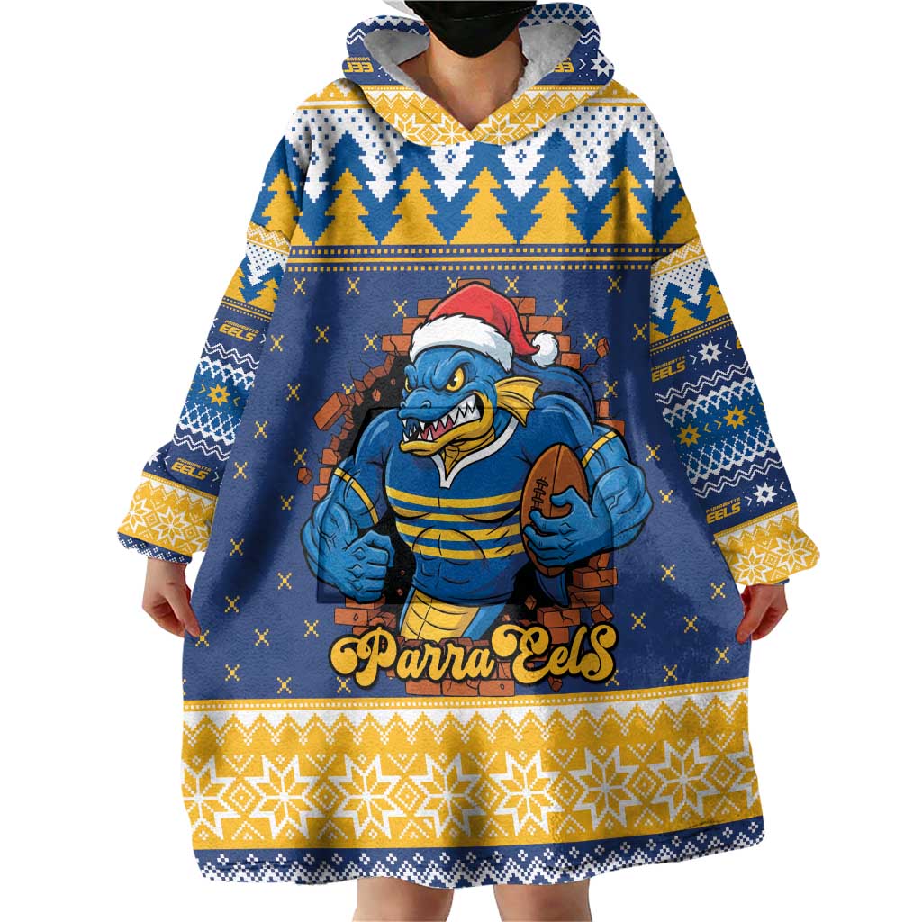Parramatta Angry Eels Personalized Wearable Blanket Hoodie Christmas Rugby League Spirit - Aussie Hoodie