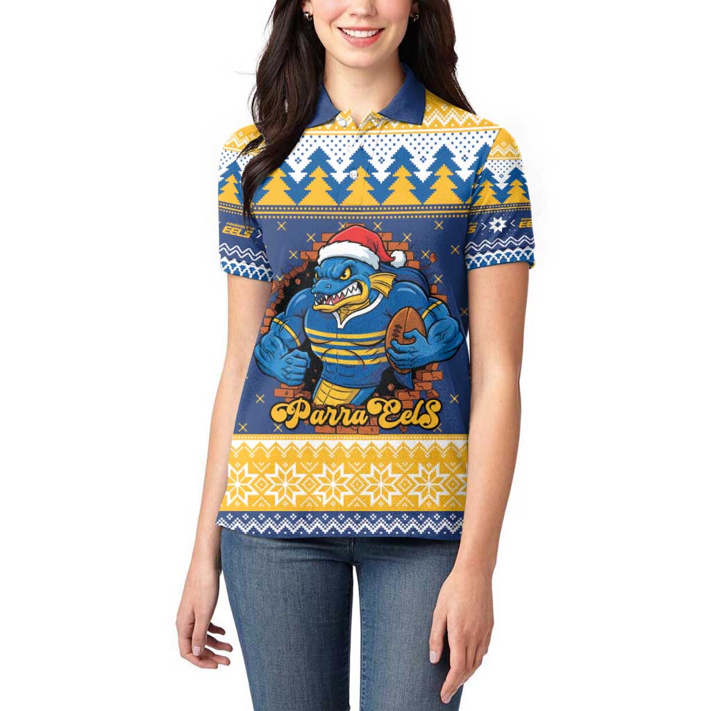 Parramatta Angry Eels Personalized Women Polo Shirt Christmas Rugby League Spirit - Aussie Hoodie