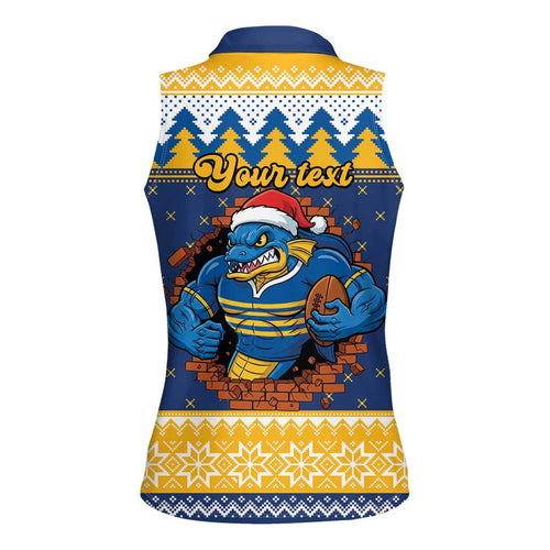 Parramatta Angry Eels Personalized Women Sleeveless Polo Shirt Christmas Rugby League Spirit - Aussie Hoodie