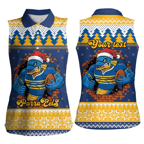Parramatta Angry Eels Personalized Women Sleeveless Polo Shirt Christmas Rugby League Spirit - Aussie Hoodie