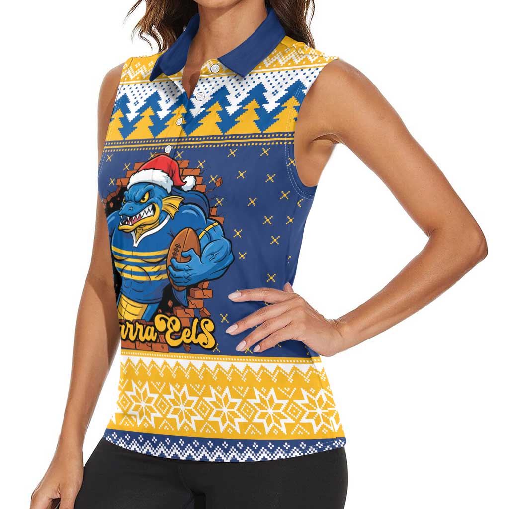 Parramatta Angry Eels Personalized Women Sleeveless Polo Shirt Christmas Rugby League Spirit - Aussie Hoodie