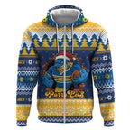 Parramatta Angry Eels Personalized Zip Hoodie Christmas Rugby League Spirit - Aussie Hoodie