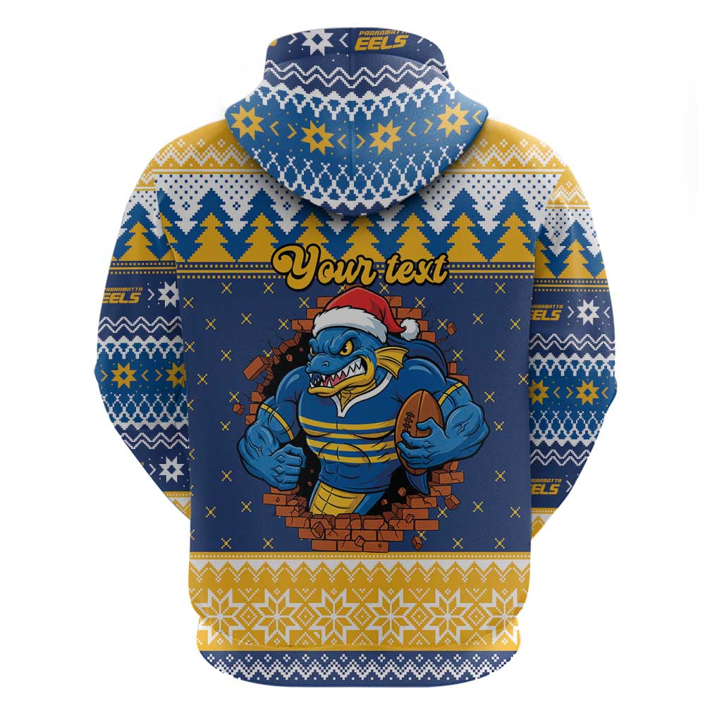 Parramatta Angry Eels Personalized Zip Hoodie Christmas Rugby League Spirit - Aussie Hoodie