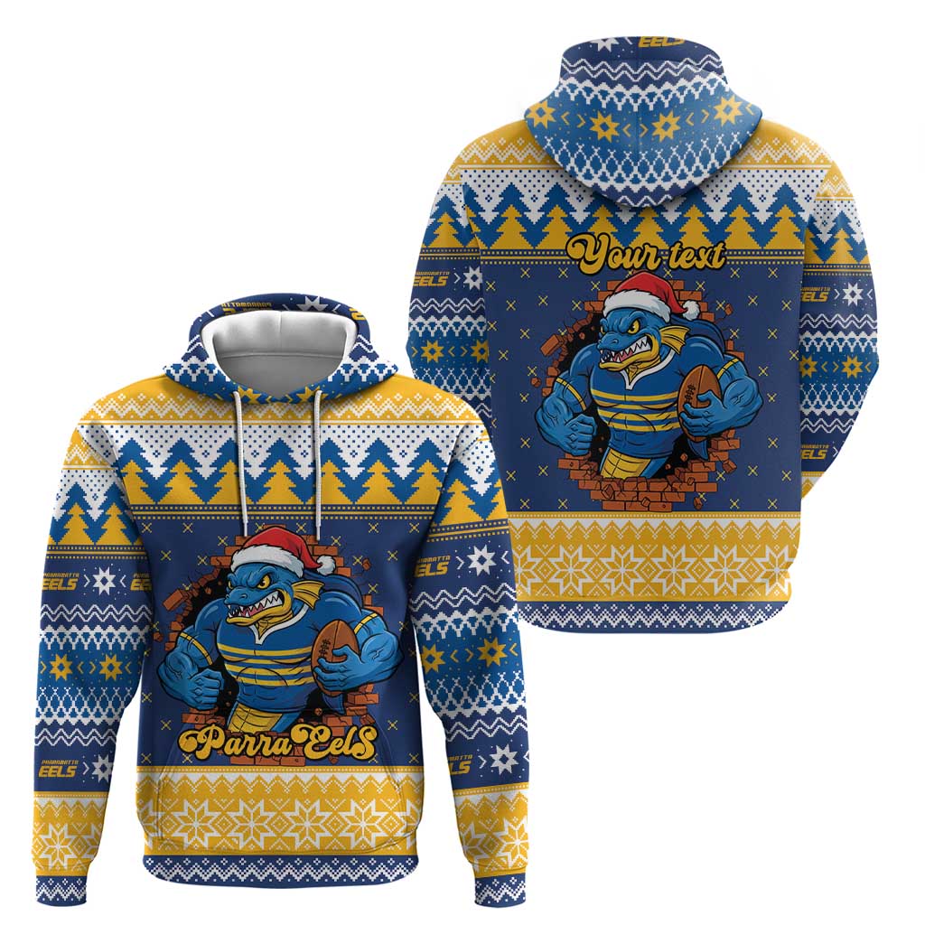Parramatta Angry Eels Personalized Zip Hoodie Christmas Rugby League Spirit - Aussie Hoodie