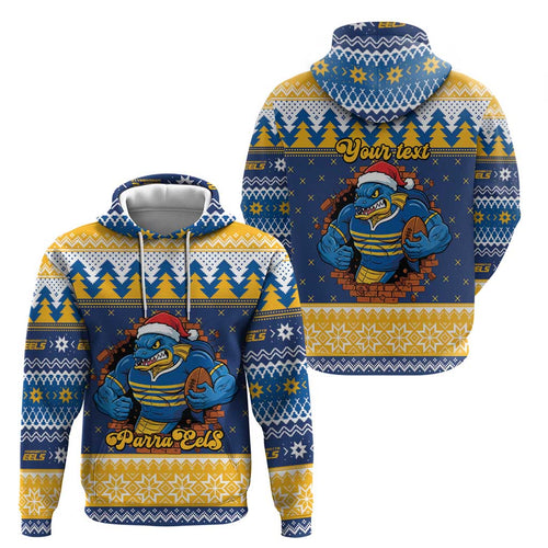 Parramatta Angry Eels Personalized Zip Hoodie Christmas Rugby League Spirit - Aussie Hoodie