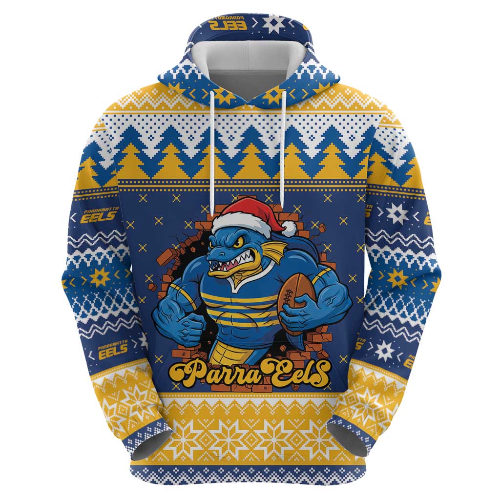 Parramatta Angry Eels Personalized Zip Hoodie Christmas Rugby League Spirit - Aussie Hoodie