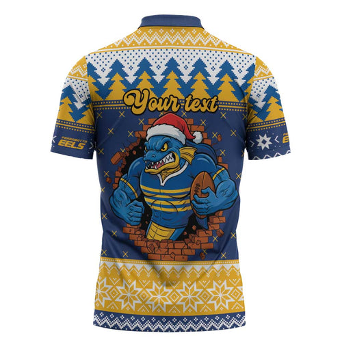 Parramatta Angry Eels Personalized Zipper Polo Shirt Christmas Rugby League Spirit - Aussie Hoodie