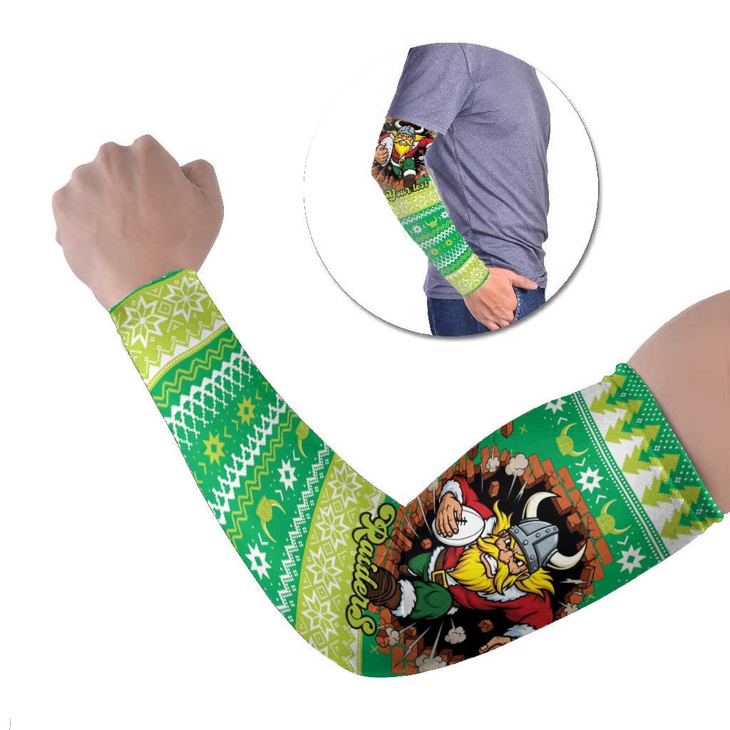 Santa Raiders Personalized Arm Sleeves Christmas Rugby League Spirit - Aussie Hoodie