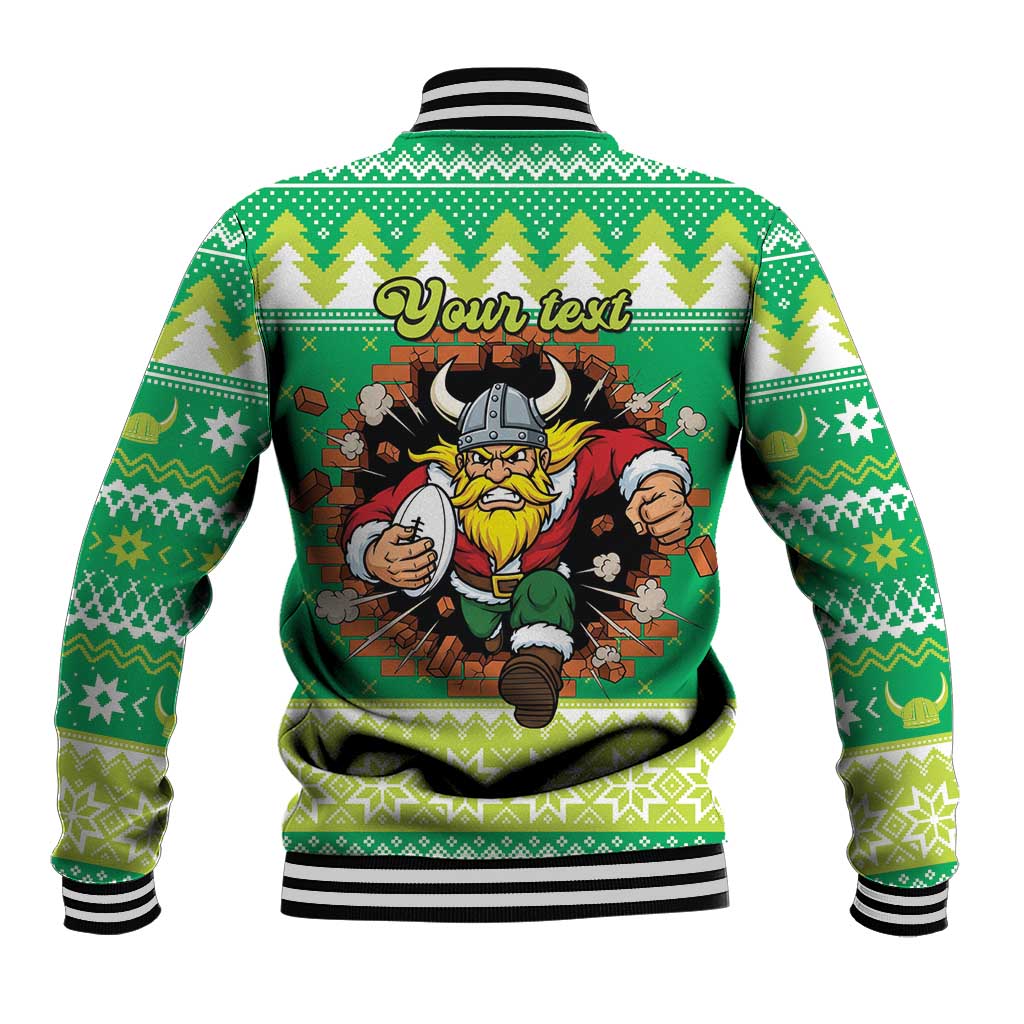 Santa Raiders Personalized Baseball Jacket Christmas Rugby League Spirit - Aussie Hoodie