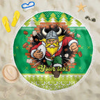 Santa Raiders Personalized Beach Blanket Christmas Rugby League Spirit - Aussie Hoodie