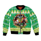 Santa Raiders Personalized Bomber Jacket Christmas Rugby League Spirit - Aussie Hoodie