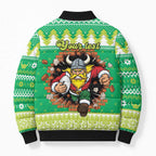 Santa Raiders Personalized Bomber Puffer Jacket Christmas Rugby League Spirit - Aussie Hoodie