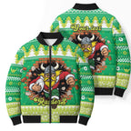 Santa Raiders Personalized Bomber Puffer Jacket Christmas Rugby League Spirit - Aussie Hoodie