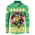 Santa Raiders Personalized Button Sweatshirt Christmas Rugby League Spirit - Aussie Hoodie