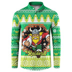 Santa Raiders Personalized Button Sweatshirt Christmas Rugby League Spirit - Aussie Hoodie