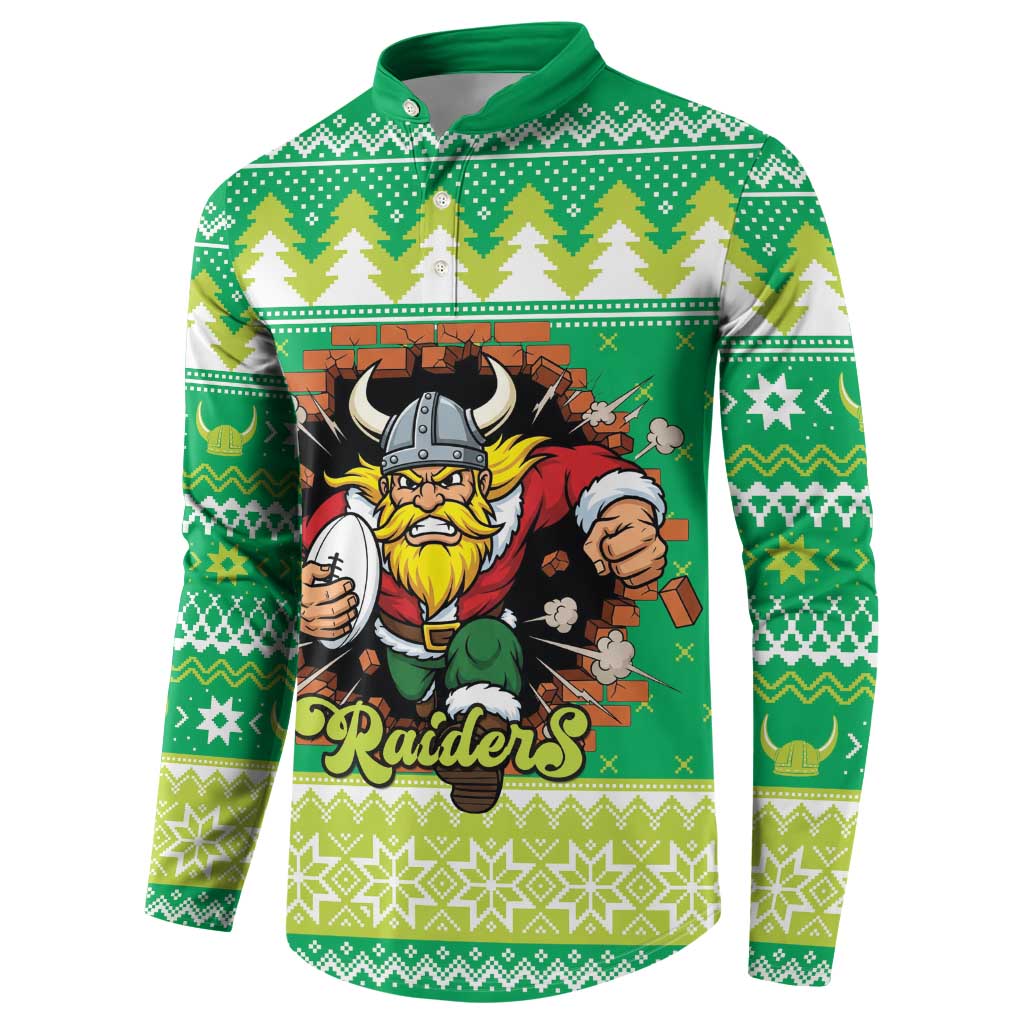 Santa Raiders Personalized Button Sweatshirt Christmas Rugby League Spirit - Aussie Hoodie