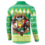 Santa Raiders Personalized Button Sweatshirt Christmas Rugby League Spirit - Aussie Hoodie