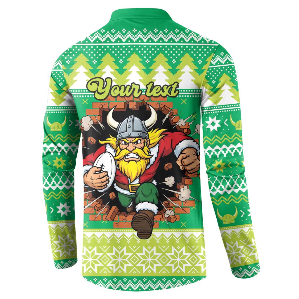 Santa Raiders Personalized Button Sweatshirt Christmas Rugby League Spirit - Aussie Hoodie